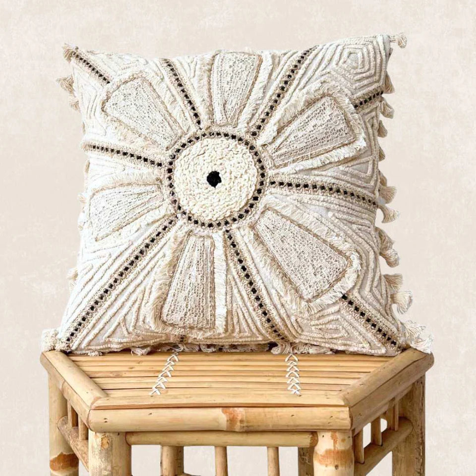 Artisanal Embellished Pillow Cover | Rhea