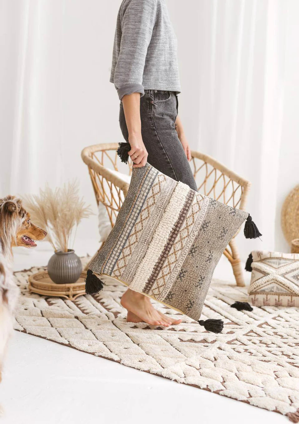 Geometric Tufted Cotton Rug | Riva