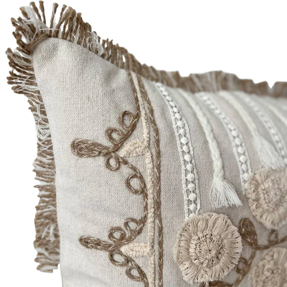 Artisanal Embellished Pillow Cover | Aria