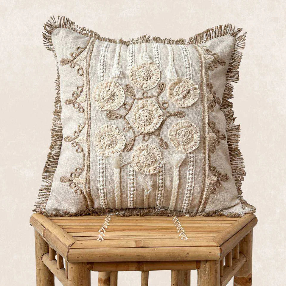 Artisanal Embellished Pillow Cover | Aria