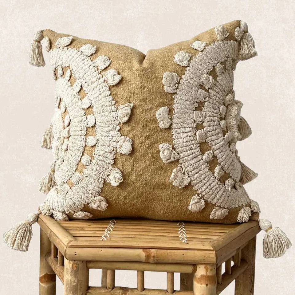 Embellished and Tufted Pillow Cover | Divya