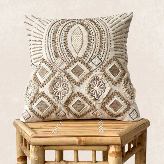 Artisanal Embellished Pillow Cover | Noa