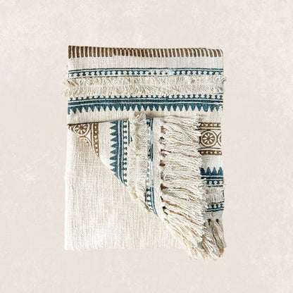 Hand Block Printed Throw Blanket | Luma