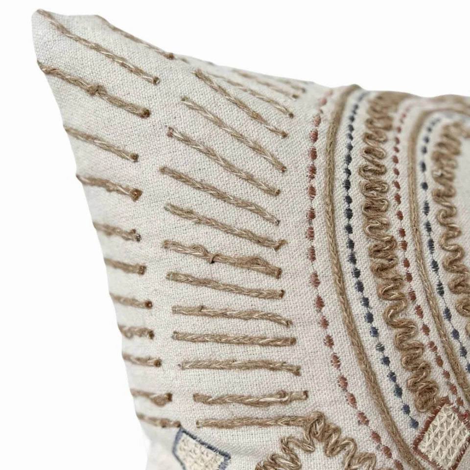 Artisanal Embellished Pillow Cover | Noa