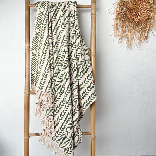 Hand Block Printed Throw Blanket | Mehr