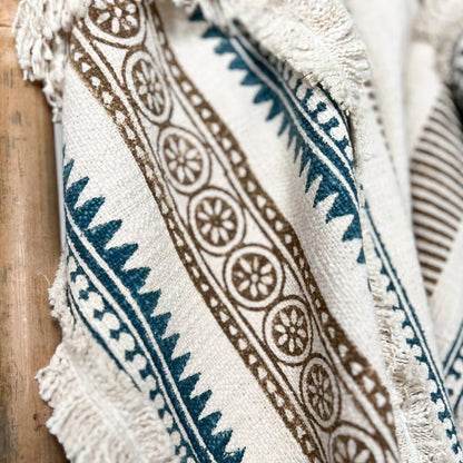 Hand Block Printed Throw Blanket | Luma