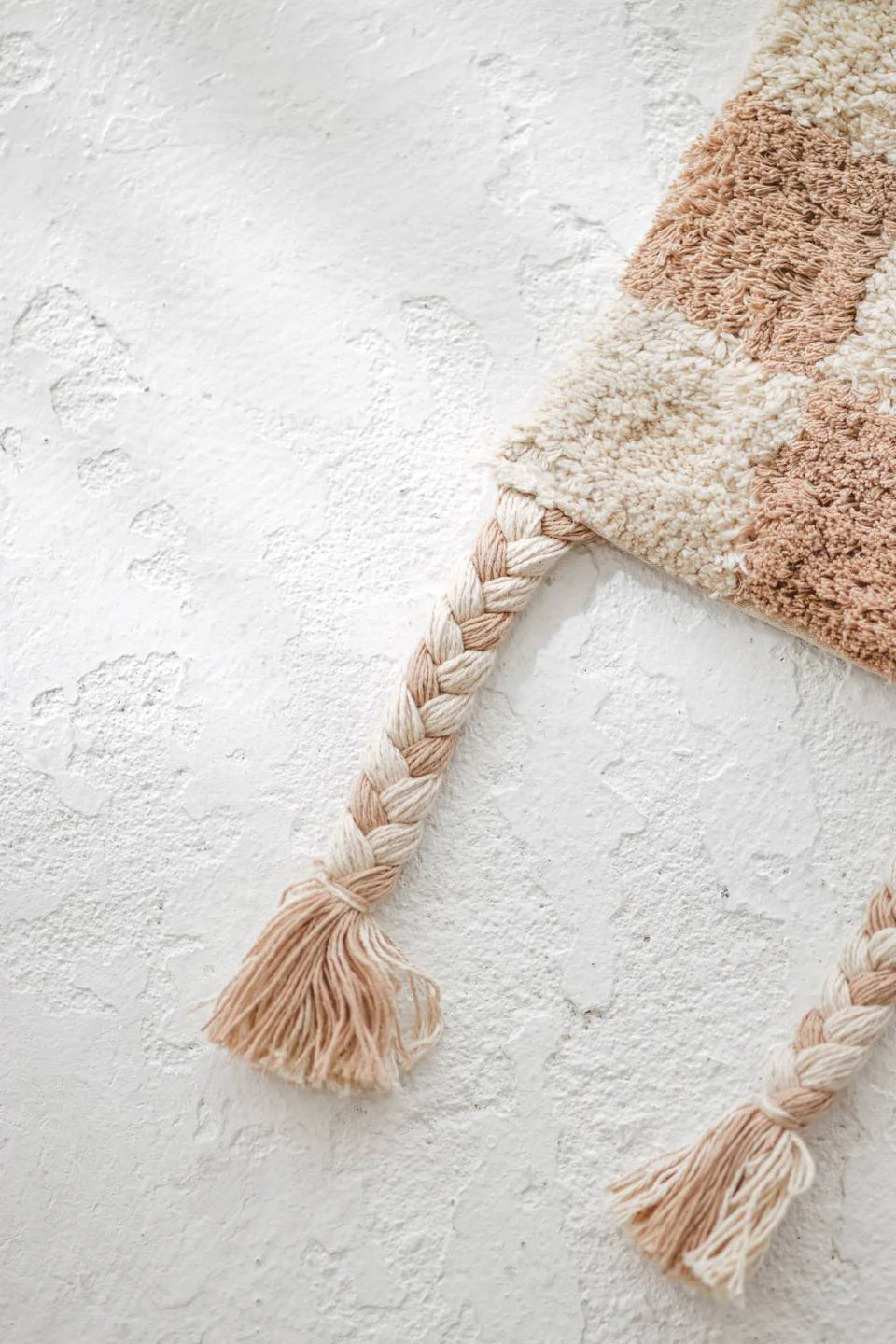 Fluffy Checkered Cotton Rug | Ayra