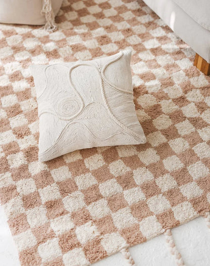 Fluffy Checkered Cotton Rug | Ayra