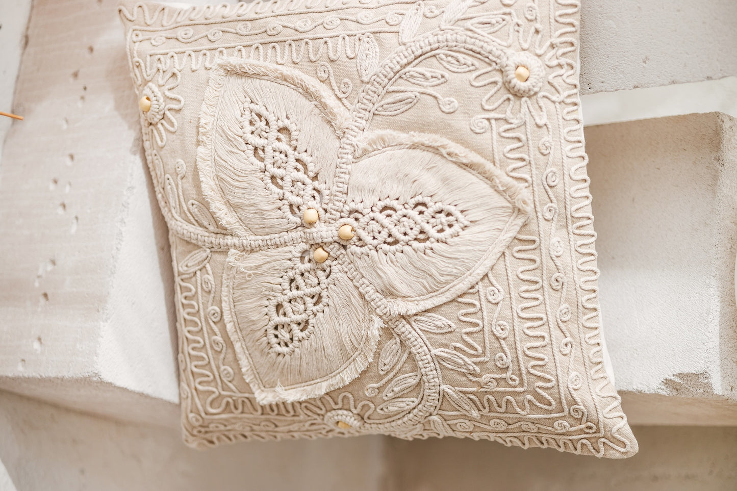 Artisanal Macrame Cushion Cover | Svara