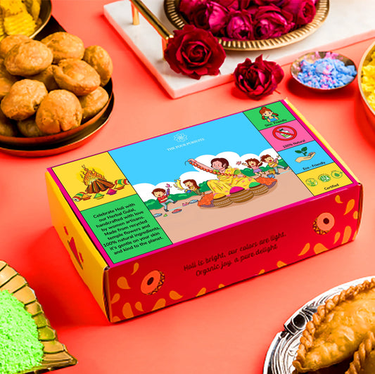 Herbal Holi Gulal Gift Hamper (4 Holi Colors) - Natural Phagwa Poeder made from Temple Flowers