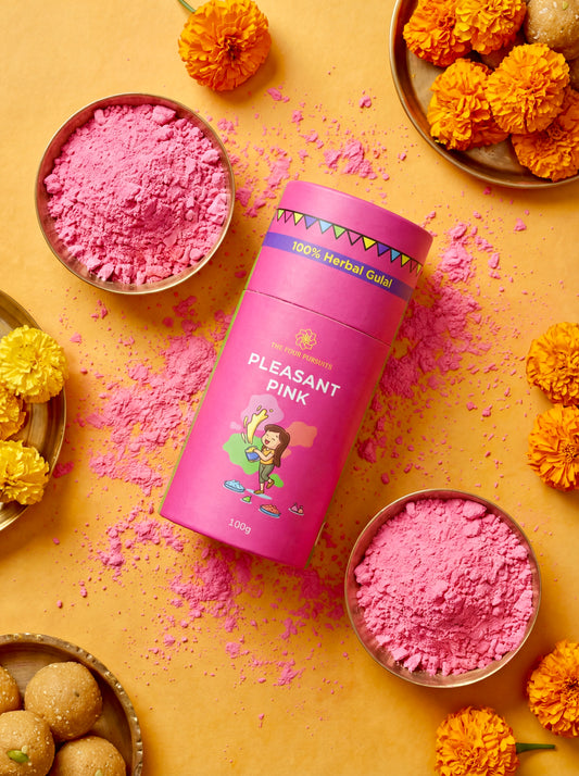 Sustainable Organic Holi Color (Gulal) made by recycling sacred temple flowers into vibrant, natural Phagwa colors.